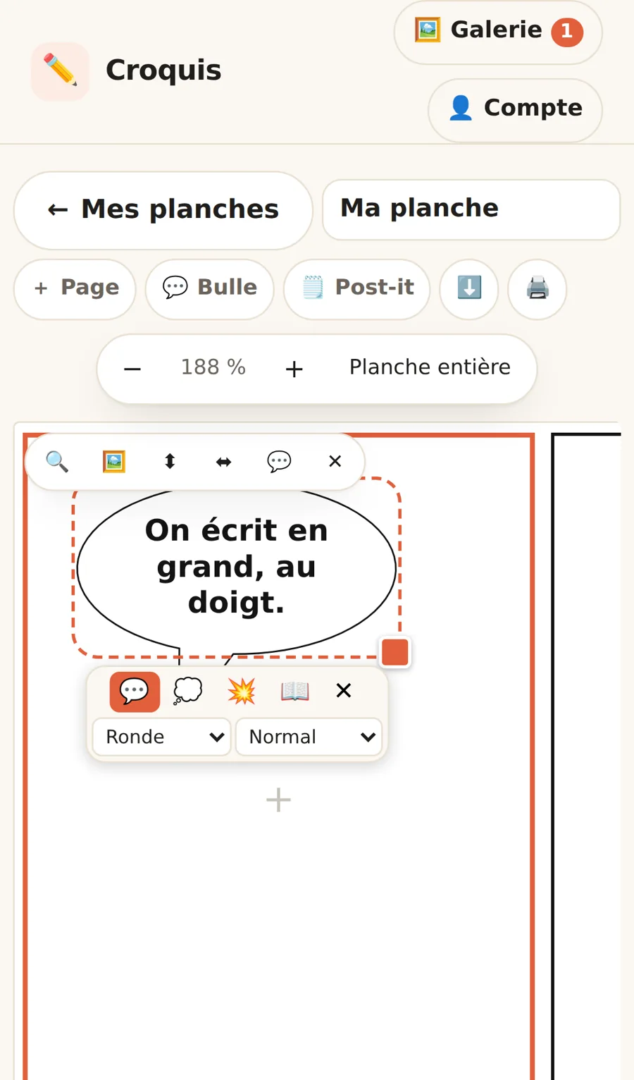 Composer sa BD et écrire dans les bulles