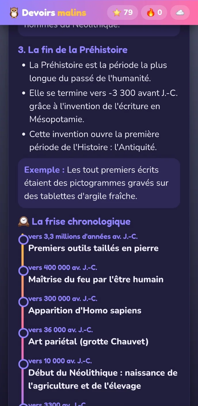 Réviser avec une frise